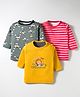 Kidi Wav Pack Of 3 Full Sleeves Koala & Lion Printed Tee - Multi Colour