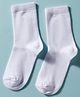 Mustang Cotton Knit Ankle Length Solid Colour Socks - White