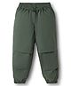 Kookie Kids Twill Woven Full Length Pleated Cut & Sew Jogger Fit Lounge Pant - Olive Green