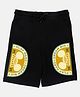 Wear Your Mind Knit Disney Mickey & Friends Featuring Typography Printed Shorts - Black