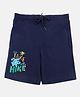 Wear Your Mind Cotton Knit Disney Monsters Inc. Featuring Characters Printed Shorts - Navy Blue
