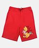 Wear Your Mind Cotton Knit Disney Winnie The Pooh Featuring Characters Printed Shorts - Red