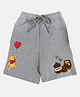 Wear Your Mind Knit Disney Winnie The Pooh Featuring Character Printed Shorts - Grey