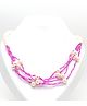 Aabacus Pearls Embellished & Beaded Layered Necklace - Pink