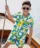 OLLINGTON ST. Boys Cotton Half Sleeves Printed Shirt & Knit Shorts Co-ord Set - Multicolor