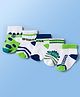 Doodle Poodle Cotton Knit  Ankle Length Socks with Stripe & Dinosaur Graphic Pack of 5 - Green Navy Blue & White