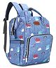 Babyhug Multipurpose Spacious Diaper Backpack Elephant Print - Blue| Adjustable Shoulder Strap| Insulated Bottle Pouches| Smart Bottom Zipper| Wipes Dispenser| Wide Fish-mouth Opening| Stylish Design