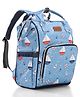 Babyhug Multipurpose Spacious Diaper Backpack Sea Theme Print - Blue| Adjustable Shoulder Strap| Insulated Bottle Pouches| Smart Bottom Zipper| Wipes Dispenser| Wide Fish-mouth Opening| Stylish Design