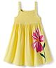Kookie Kids Rayon Woven Sleeveless Frock With Floral Print - Yellow