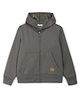 ALAN JONES Cotton Blend Knit Full Sleeves Solid Light Winter Hooded Sweatjacket - Anthracite Grey