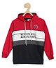 ALAN JONES Cotton Blend Knit Full Sleeves Stronger Text Printed Light Winter Hooded Sweatshirt - Red
