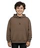 ALAN JONES Cotton Knit Full Sleeves Brand Logo Printed Hoodie - Brown
