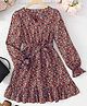 Fashion Dream Cotton Blend Woven Full Sleeves Floral Printed Dress - Multi Colour