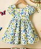 Fashion Dream Cotton Blend Woven Half Puffed Sleeves Floral Printed Dress - Multi Colour