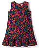 Kookie Kids Viscose Woven Sleeveless Frock With Floral Print - Multicolour