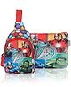 Echo Boomers Printed Crossbody Backpack with Matching Pouch- Blue, Height 6.7 inches