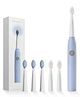 Sanjary Electric Toothbrush with multiple brush heads and USB charging. It's designed for deep cleaning using high-frequency vibrations for kids color design may vary