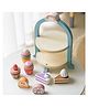 Sanjary Wooden Dessert Cake Play Food Set Toys, Pretend Play Kids Tea Party Set for Little Girls Toddlers, Montessori Wooden Play Kitchen Accessories Sets for Kids color design may vary