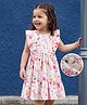 Kookie Kids Cotton Woven Sleevesless Frock With Floral Print - White