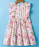 Kookie Kids Cotton Woven Sleevesless Frock With Floral Print - White