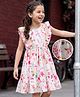 Kookie Kids Cotton Woven Sleeveless Frock With Floral Print - White