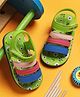 TOMSY CHOICE Floral Printed Velcro Closure Sandals - Green