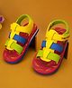 TOMSY CHOICE Colour Blocked Gladiator Style Velcro Closure Sandals - Red