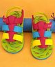 TOMSY CHOICE Colour Blocked Gladiator Style Velcro Closure Sandals - Green
