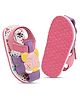 TOMSY CHOICE Animal Face Patch Detailed Velcro Closure Sandals - Pink