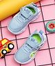 TOMSY CHOICE Abstract Designed Velcro Closure LED Shoes - Blue