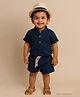 JusCubs Cotton Woven Half Sleeves Solid Shirt & Shorts Set - Navy Blue
