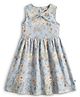 JusCubs Cotton Sleeveless All Over Florel Printed Dress with bow detail - Blue