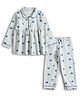 JusCubs Cotton Knit Full Sleeves Butterfly Printed Coordinating Night Suit Set - White