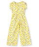 JusCubs Cotton Woven Half Sleeves Lemon Printed Jumpsuit - Yellow