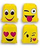 IncyWincy Smiley Sack Dori Drawstring Bags for Kids (Pack of 12) | Cute Lightweight Multi-Purpose Bag | Birthday Party Favor, School Trip, Picnic & Candy Gift Bag (14in x 10.5in)