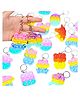 IncyWincy Silicone Popit Keychain (Pack of 12) - Travel Size Bubble Keyring (Assorted)