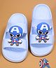 Yellow Bee Marvel Featuring Captain Applique Detailed Sliders - Blue