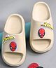 Yellow Bee Marvel Featuring Spiderman Character Applique Detailed Sliders - Beige
