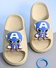 Yellow Bee Marvel Featuring Captain America Character Applique Detailed Sliders - Beige