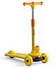 Kids 3 Wheel Kick Scooter with LED Wheels & Music - Yellow| Adjustable Height| Lean-to-Steer| Toy for 3 to 10 Yrs Boys & Girls| Sport Gift| Physical Activity| Easy to Assemble