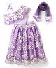 Saka Designs Cotton Woven Sleeveless Choli Lehenga & Dupatta Set With Floral Embriodery  - Mauve