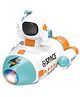 New Pinch Spaceship Robot Rocket Colorful Lights and Musical Toy for Kids  360 Degree Dancing All Direction Movement - Pack of 1- Color May Vary