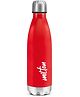 MILTON Shine 1000 Stainless Steel Water Bottle 900 ml, Single Walled, ISI Certified I Leak Proof Lid, Rust Proof I For School, Office, Gym I Red