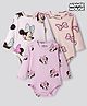 Bonfino Disney Interlock Knit Full Sleeves Onesies With Minnie Mouse Print Pack Of 3 - Pink White & Peach