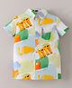 Mark & Mia Cotton Half Sleeves Animal Printed Shirt - White