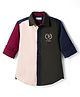 US Polo Assn 100% Cotton Woven Full Sleeves Collar Shirt with Brand Logo Embroidery - Dark Green & Navy Blue