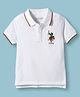 US Polo Assn Cotton Knit Half Sleeves Polo T-Shirt With Brand Logo Embroidery - White