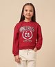 US Polo Assn 100% Cotton Knit Full Sleeves Sweatshirt with Brand Name Graphic - Red