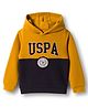 US Polo Assn Cotton Knit Full Sleeves Solid Hooded Sweatshirt - Yellow & White