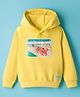 US Polo Assn Cotton Knit Full Sleeves Hooded Sweatshirt With Polo Print - Yellow